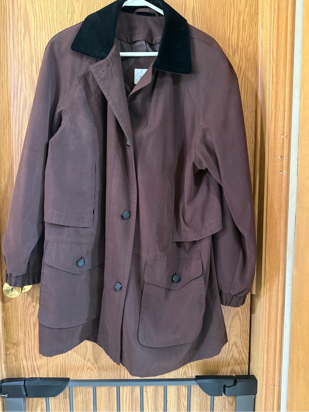 Jacqueline Ferrar Brown Trench Coat with Black Collar